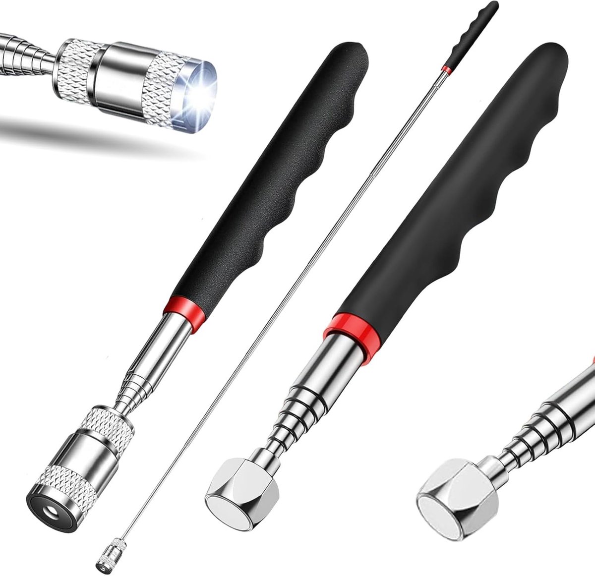 Telescopische handgreep met magneet - 3-delige set - verlengbaar tot 78cm - ShopVlot