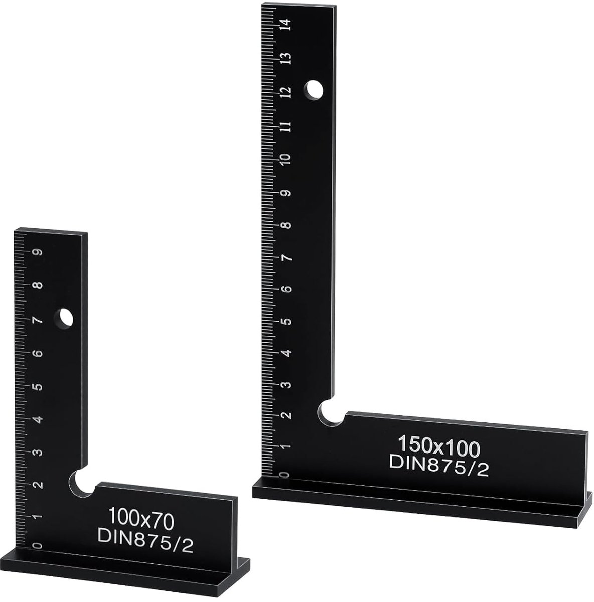 SnelShoppen - Lock Corner Set 2 Stuks 90° Hoek Stoppen, Houtbewerking Hoek met Meetverdeling (cm), Precisie Protractor voor Metaalconstructie en Werkp