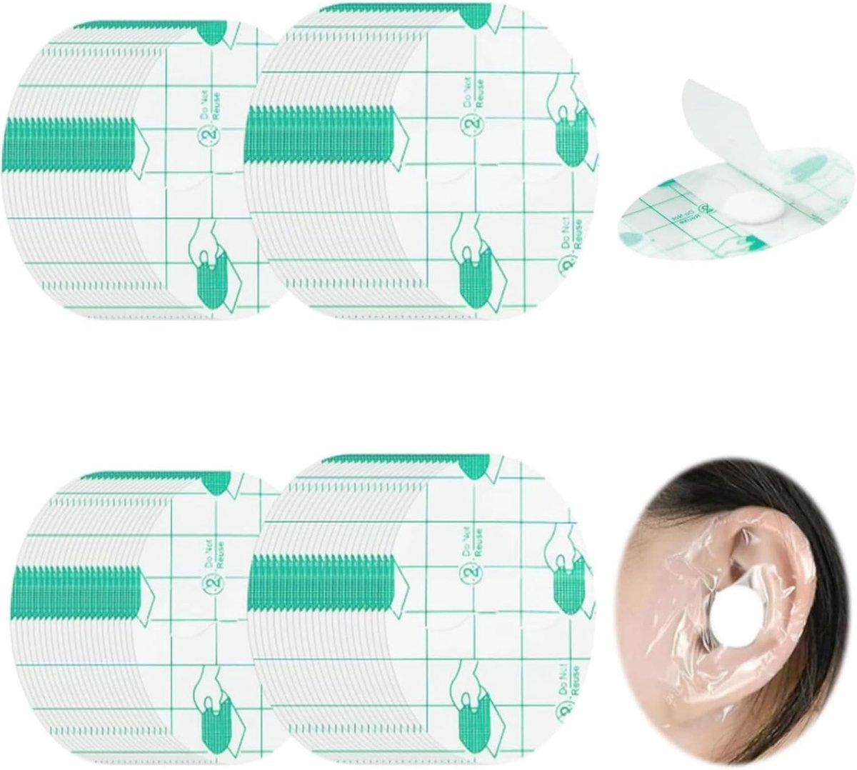 Oorbeschermers 80 Stuks - Waterdichte oorpatches - Katoen - Ideaal voor baby's tijdens het baden - ShopVlot