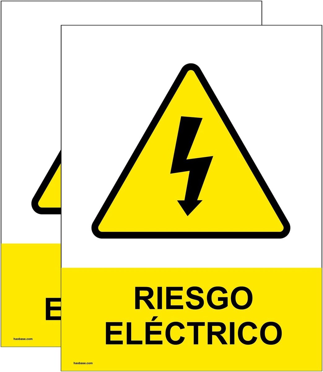 Waarschuwingsstickers elektrisch gevaar 20cm x 15cm - zelfklevend vinyl - duurzaam en waterdicht - veilig gebruik - ShopVlot