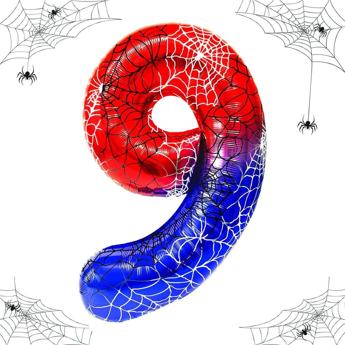 101 cm Spider Balloon Number Balloon with Number Balloon Spider Web Balloons Aluminium Number Boys Birthday Party - ShopVlot