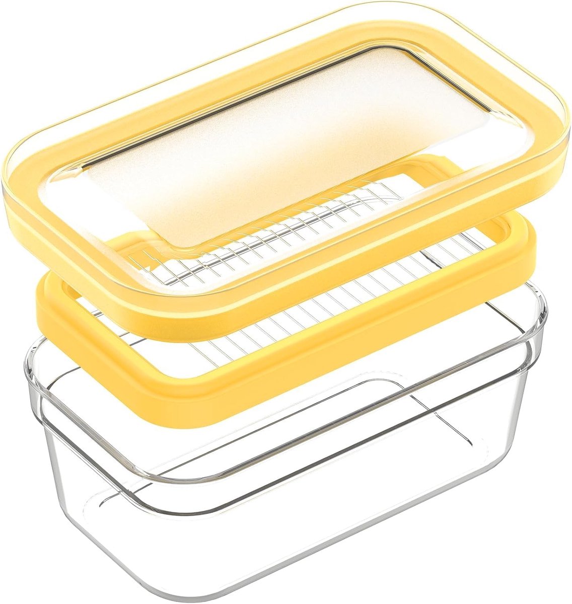 Butter Holder with Lid and Stainless Steel Wire, Airtight Butter Holder, BPA Free, Butter Holder, Butter Storage Box - ShopVlot