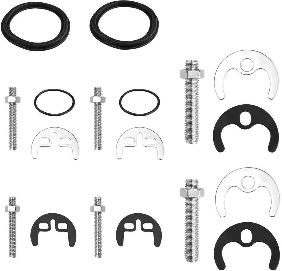 4 Pcs Faucet Mounting Kit, Stainless Steel Faucet Seal, Single or Double Hole Options, Faucet Mount Accessories for - ShopVlot