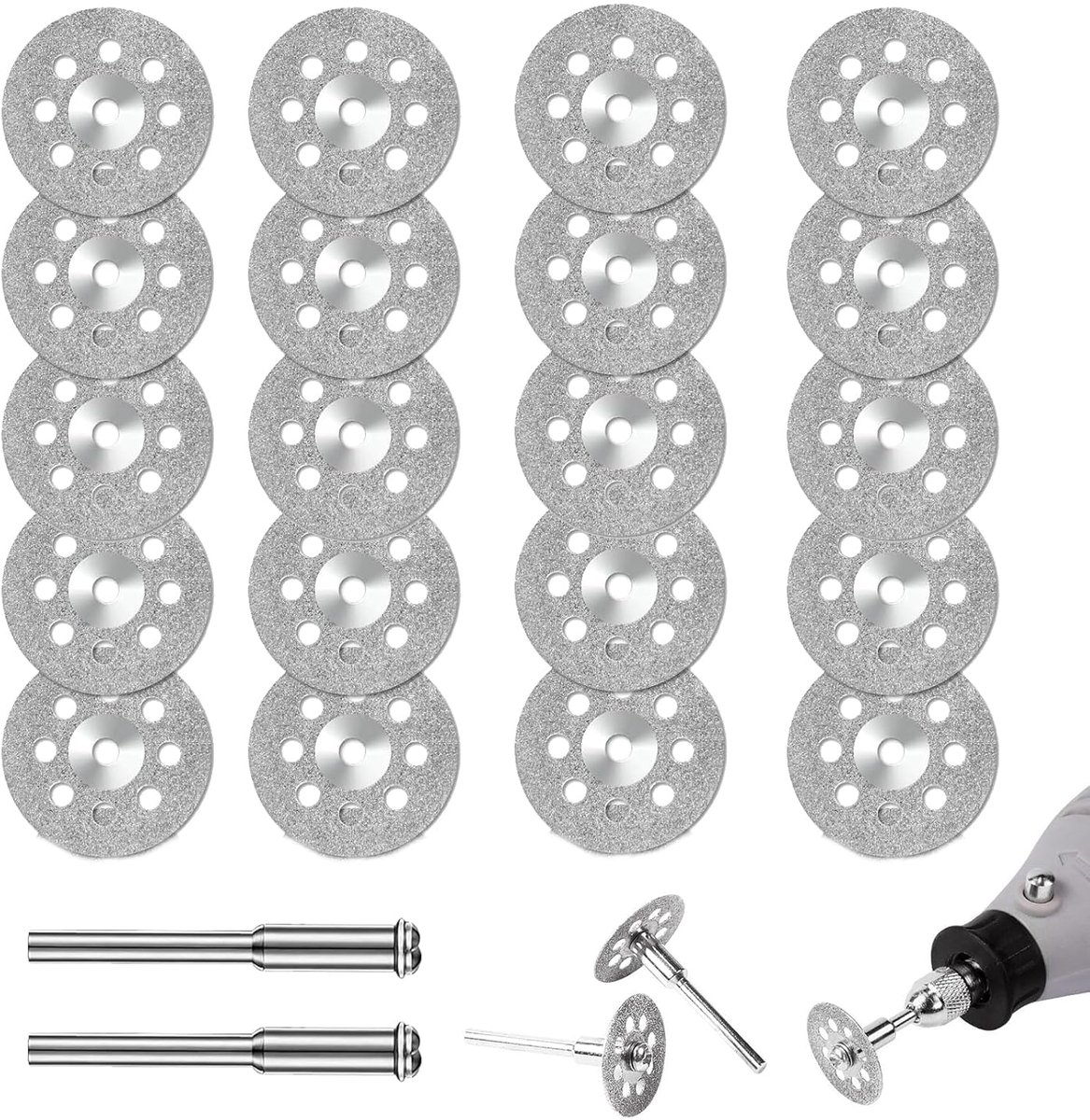 SnelShoppen - 20 Stuks Diamantschijven Gereedschap Schuurdisc Metaal Gereedschap Diamantslijpschijf Rotatietool Accessoires Voor Tegels, Glas, Steen