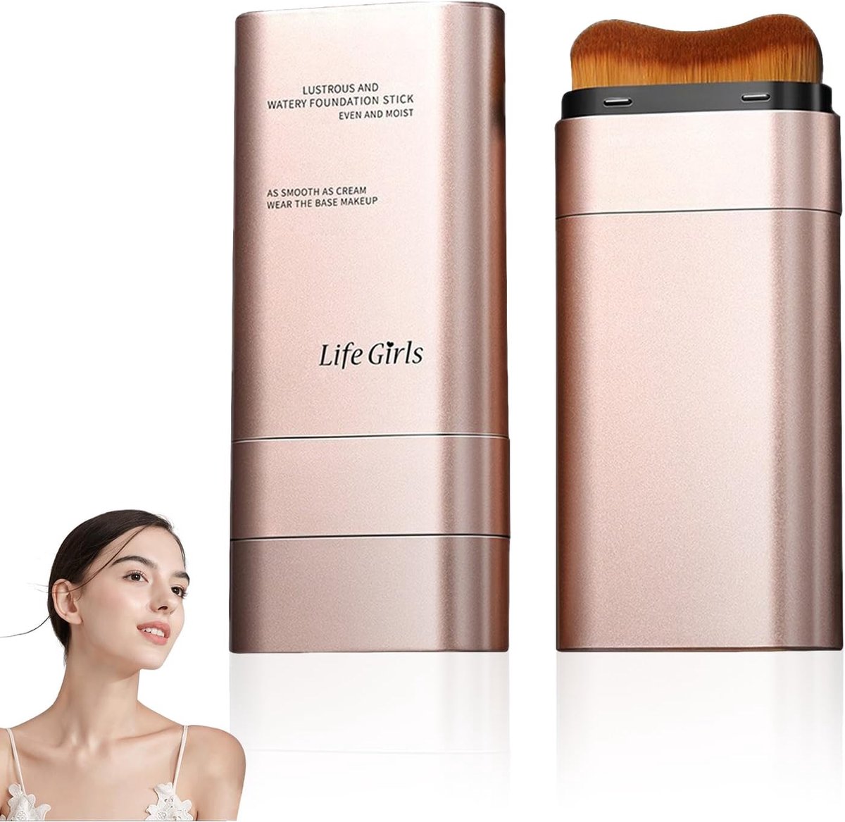 Foundation stick met geïntegreerde brush - natuurlijk - M-vormige borstel - voor nauwkeurige toepassing - SnelShoppen