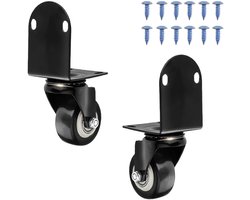 Heavy Duty Wheels, Small, 2 Pieces Furniture Casters, 50 mm Screw-On Casters, 360° Rotation, Table Casters, Each with - ShopVlot