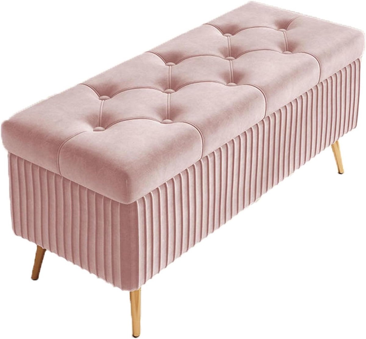 Opbergbank Gestoffeerd - Ottomaanse Bank Hocker - Woonkamer Slaapkamer - Extra Grote Opslagruimte - 40x40x45cm - Antraciet