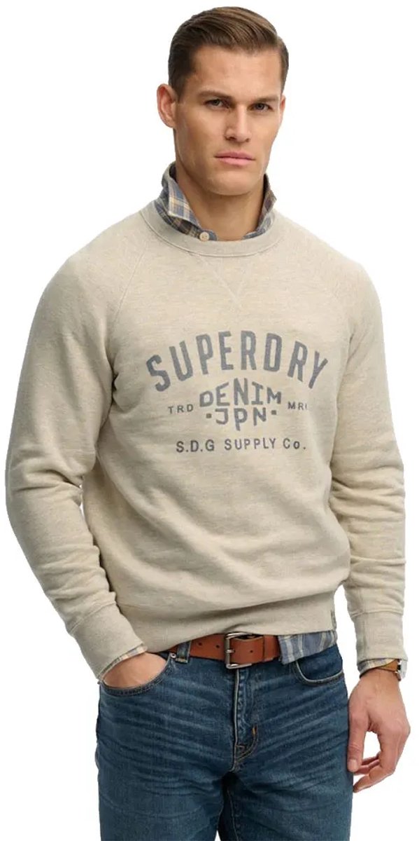 Superdry Merchant Vintage Print Sweatshirt M Man Pumice Marl