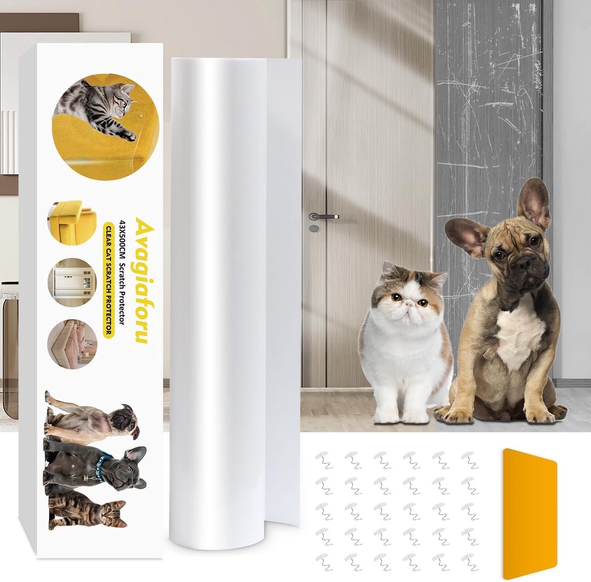 Zelfklevende Anti-Kras Film voor Meubels, Bank, Deur en Wand - Krassen Bescherming Tape voor Huisdieren