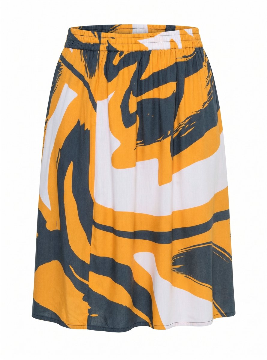 Angel of Style - Dames - Midi-rok A-lijn - Maïsgeel - Maat 52