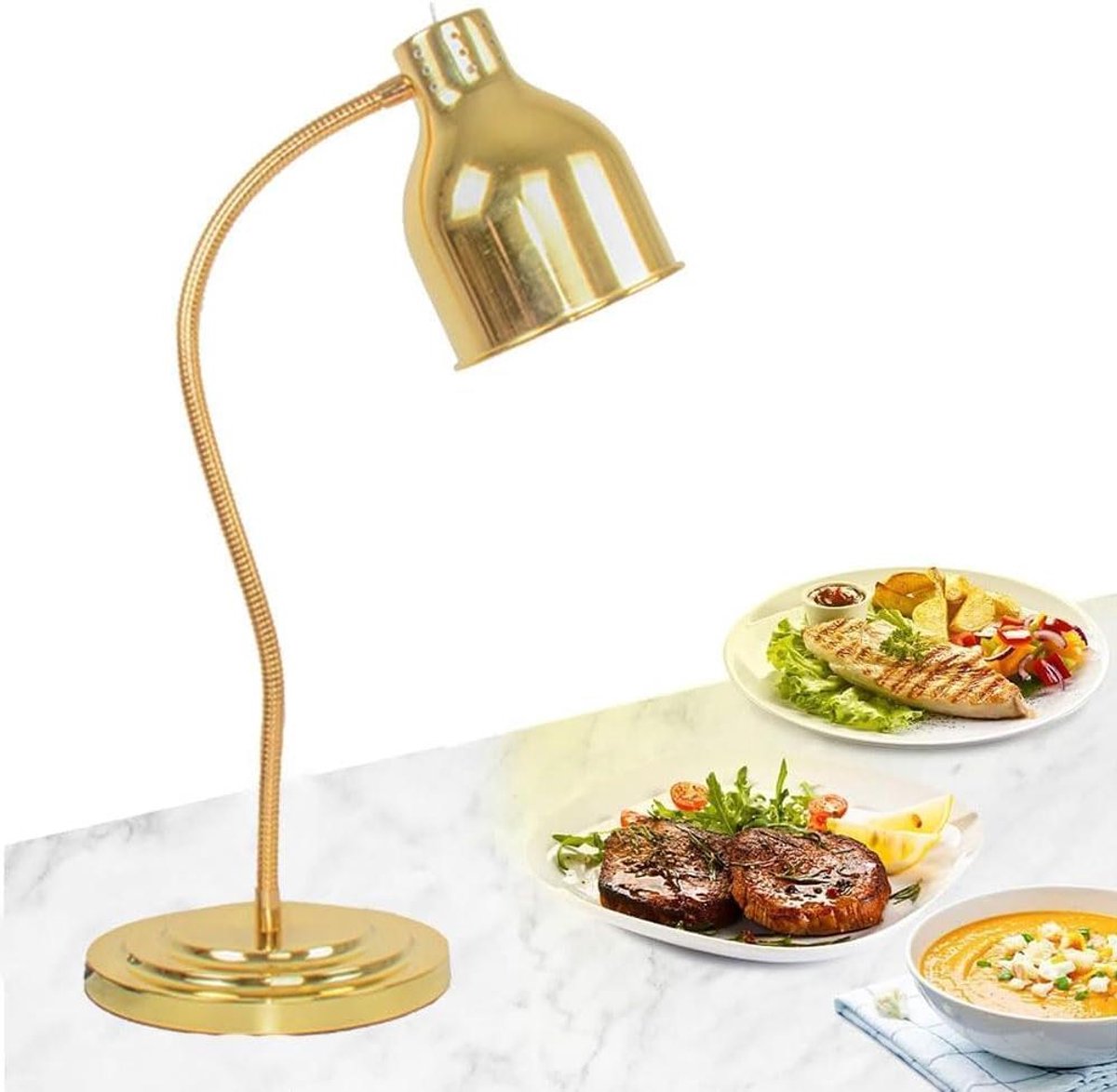 Buffet Warmer Station - Warmhoudlamp Voedsel - Eten Warm Houden - Dubbele Lampenkappen - 70 cm Hoog - C