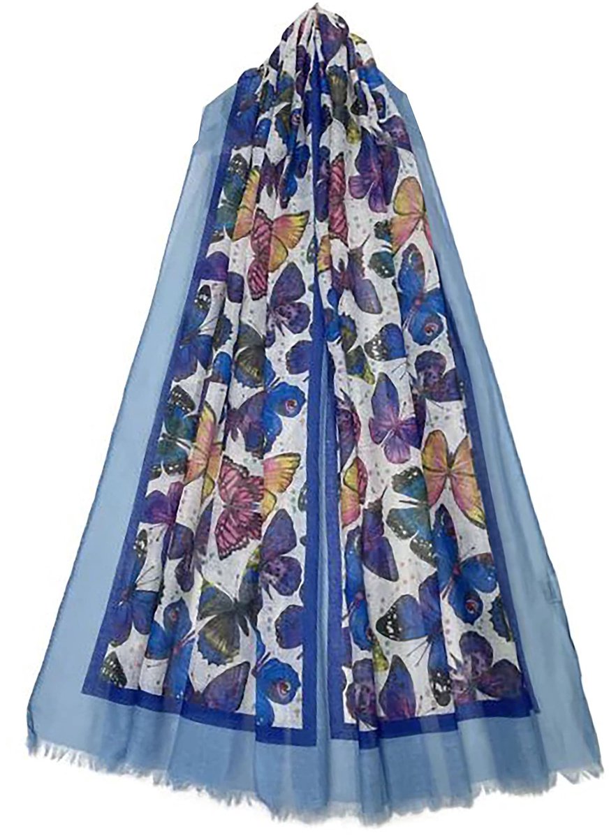 Pashmina Stijl Sjaal met Vlinderpatroon