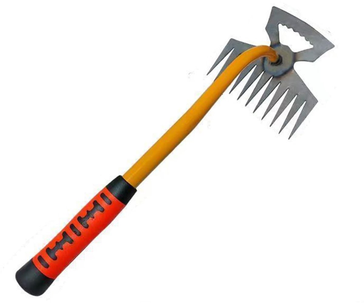 Omgoods - Handmatige Tuin Onkruidverwijderaar - 11 Tanden met Lange Steel