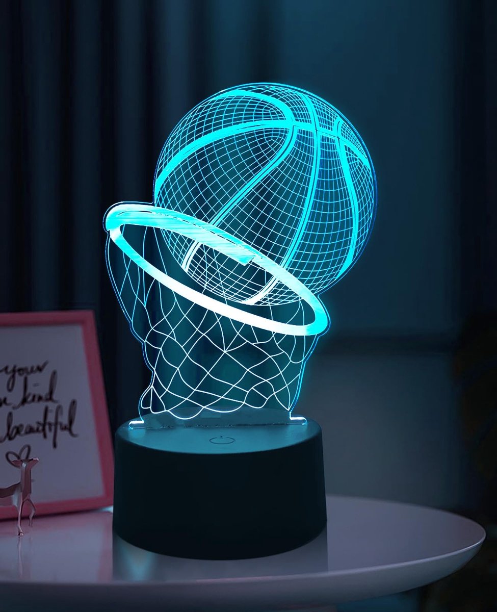 Omgoods - 3D Nachtlamp voor Kinderen met Basketball Ontwerp