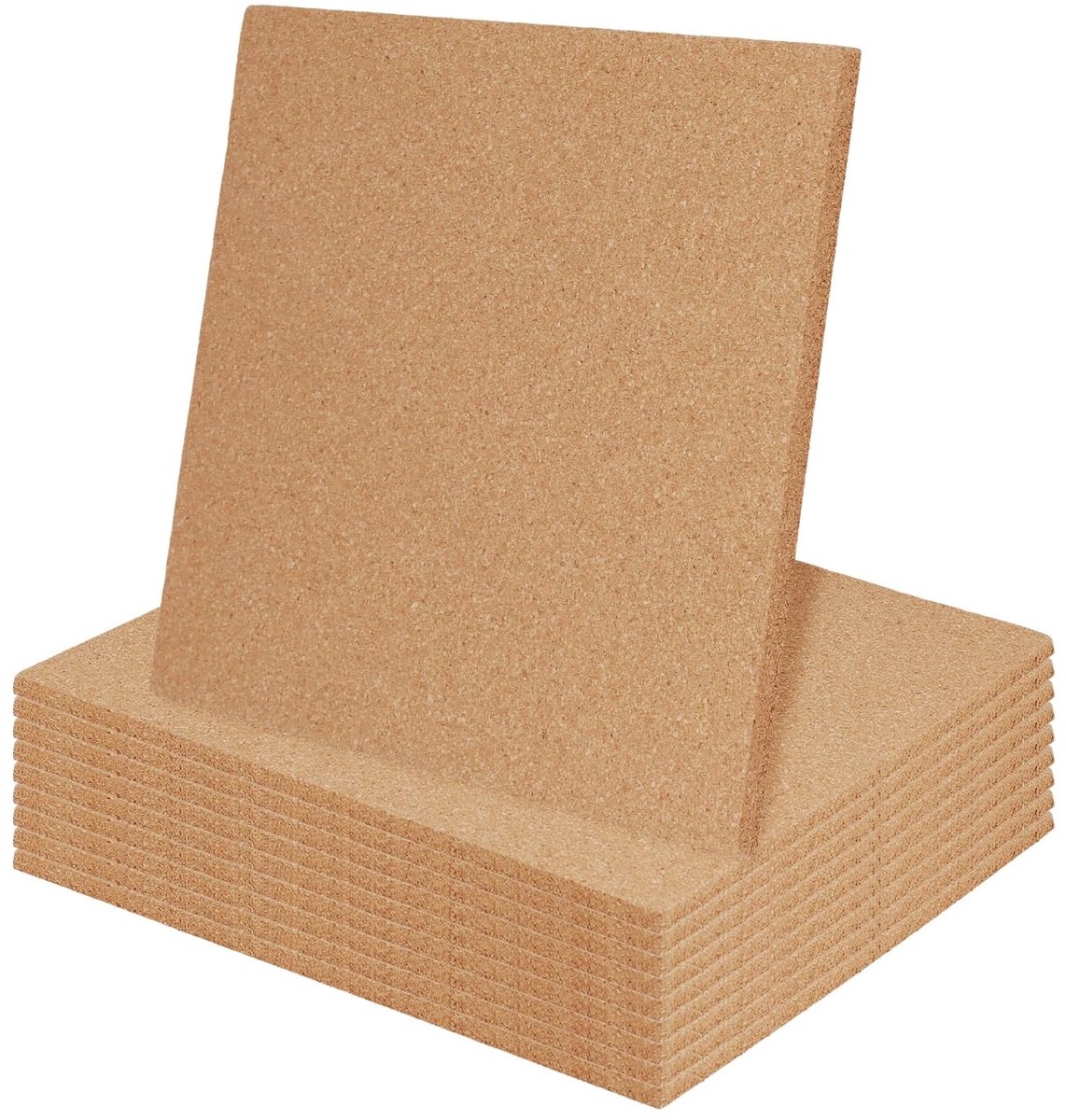 Omgoods - 10 Stuks Zelfklevende Kurktegels voor Wanddecoratie - Vierkant 21x21cm