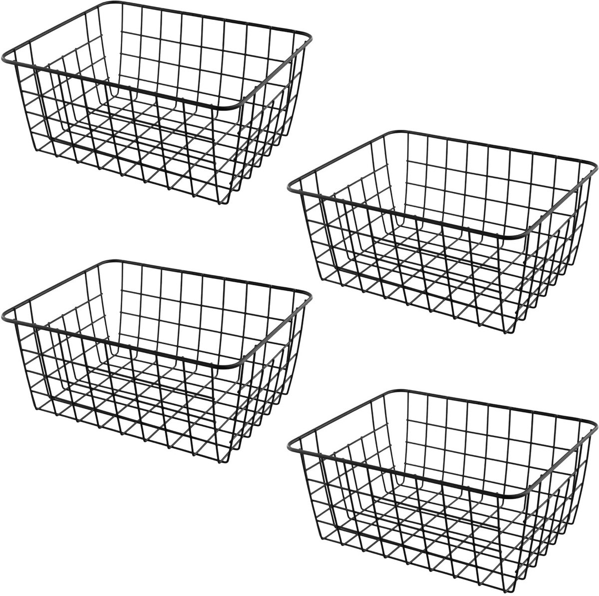 Omgoods - Set van 4 Draadopslagmanden voor Keuken en Badkamer
