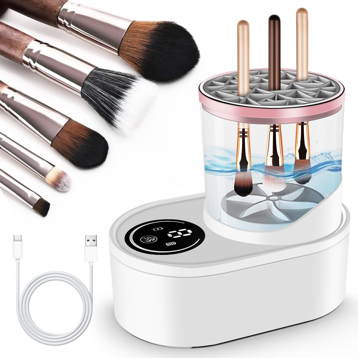 Omgoods - Elektrische Make-up Borstel Cleaner met USB Oplaadfunctie