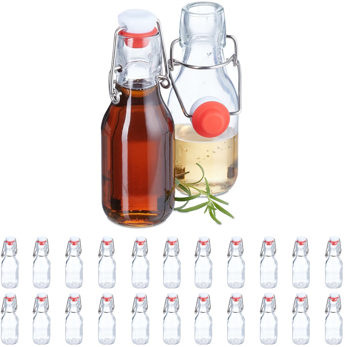 Omgoods - Set van 24 Transparante Glazen Flessen voor Liqueur