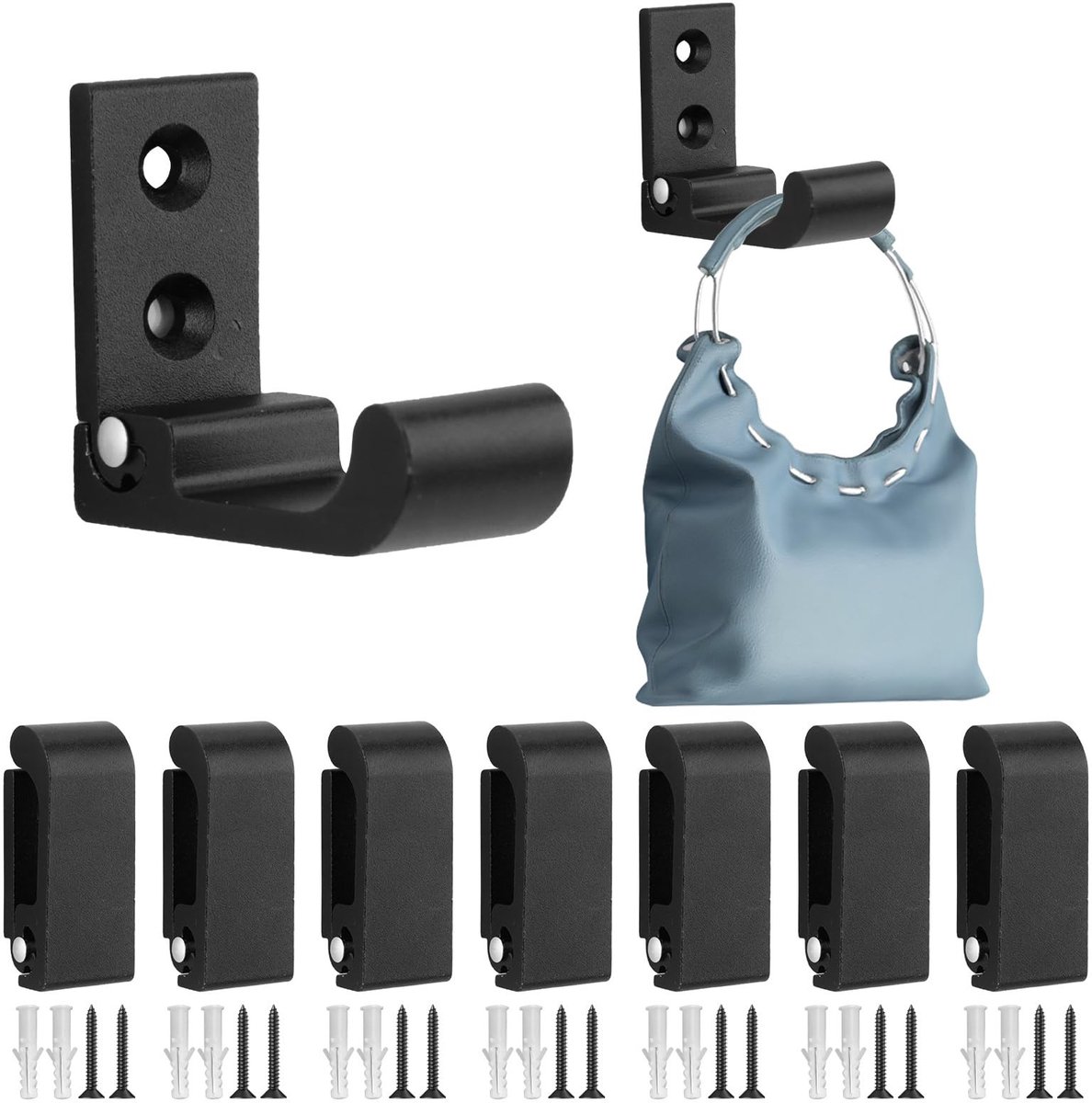 Omgoods - Set van 9 Opvouwbare Wandhaken voor Jassen en Sleutels