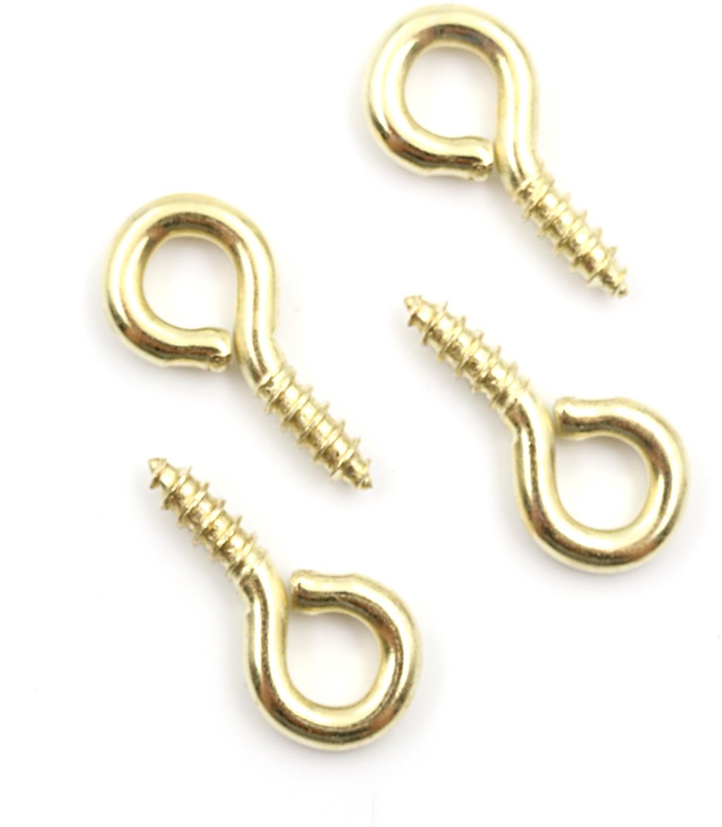 Omgoods - 100 x Ringbouten en Oogschroeven - Messing voor Bevestiging in Muur en Plafond