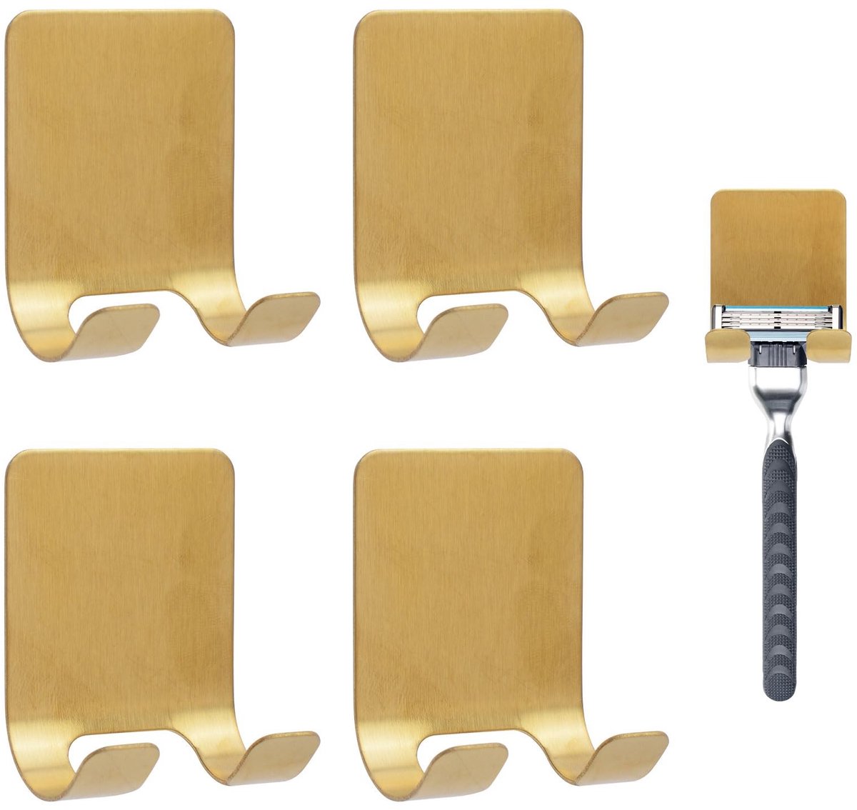 Omgoods - Set van 4 Magnetische Scheermes Houders van RVS