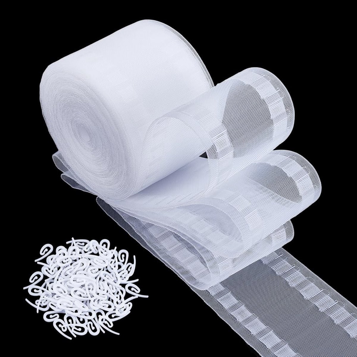 Omgoods - Transparante Golfvormige Nylon Adhesietape voor Gordijnen
