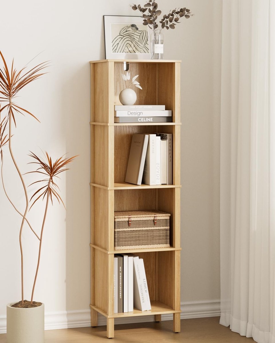 Omgoods- Boekenkast 5 Niveaus - Hoekrek - Opbergrek Woonkamer/Kantoor/Slaapkamer - Multifunctioneel - Ruimtebesparend - Stabiele Constructie