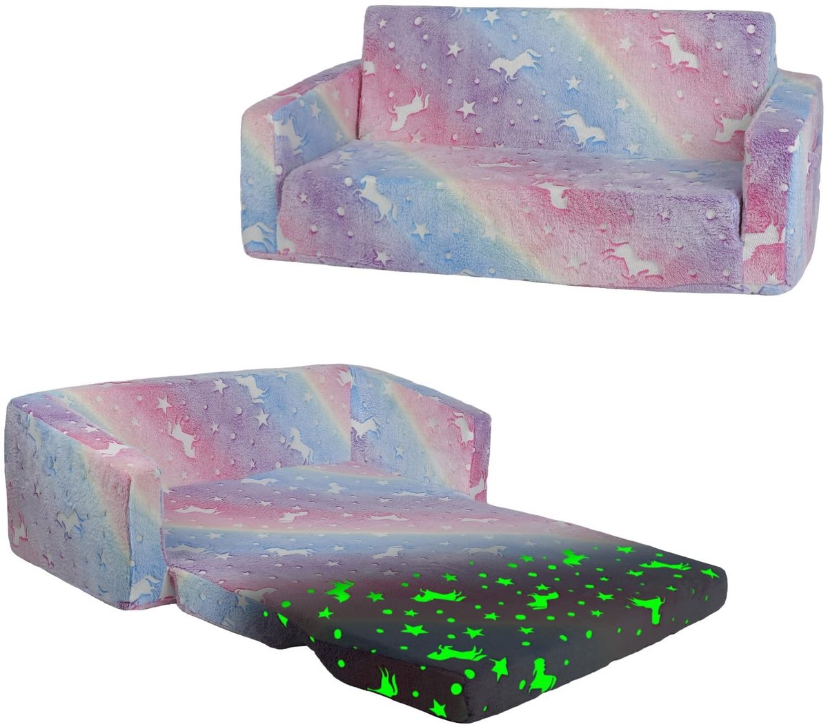 Omgoods - Vouwbare 2-in-1 Sofa voor Kinderen met Verlichting
