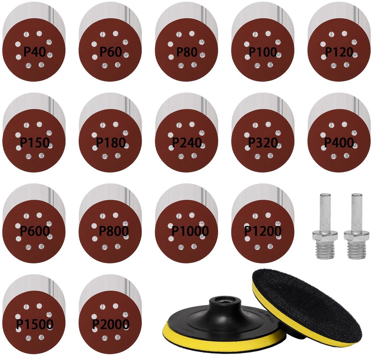 Omgoods - Set van 160 Zelfklevende Schuurdiscs met M14 Houder