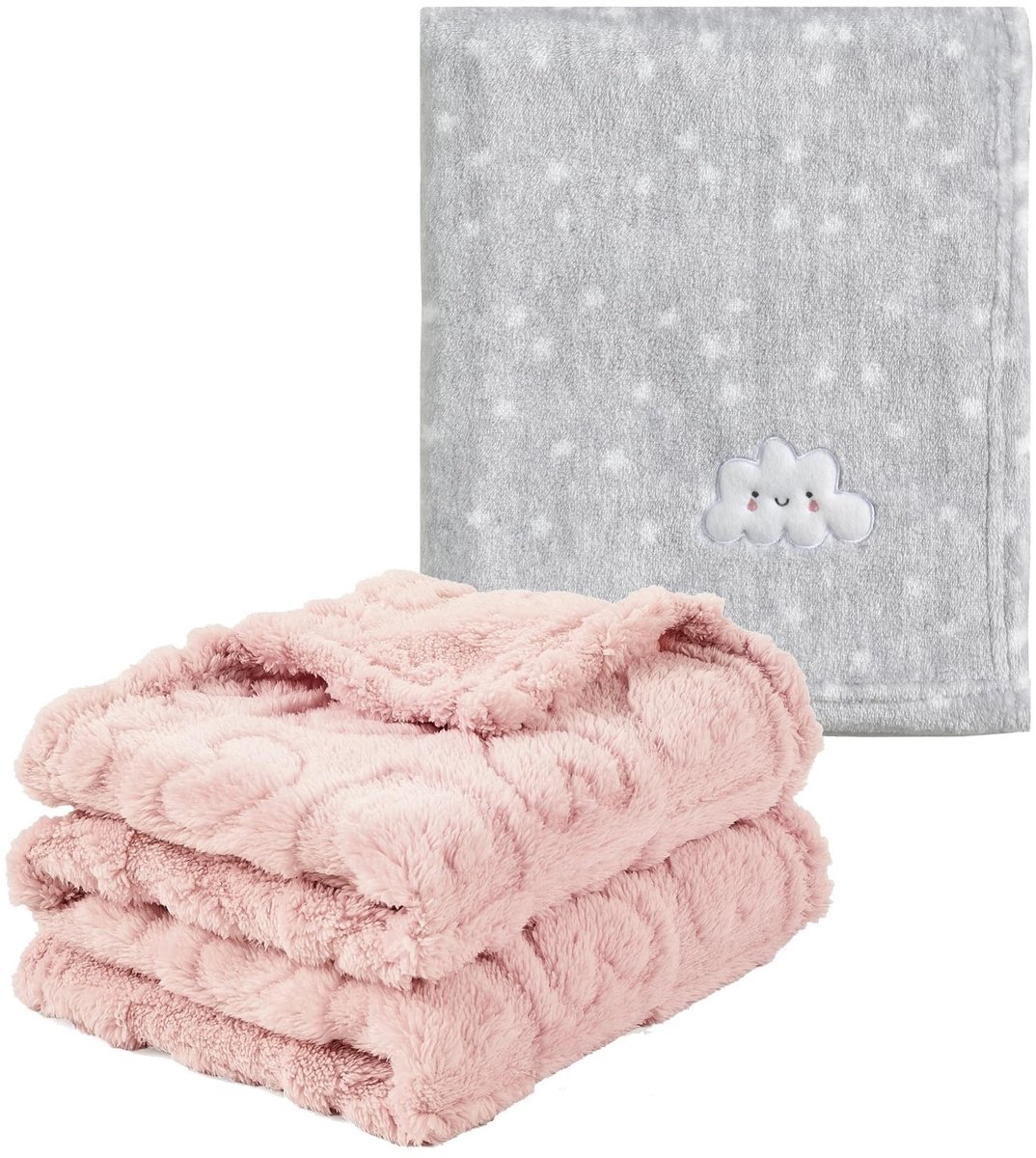 Omgoods - 2 Stuks Zachte Fleece Dekens voor Baby's met Schattige Motieven