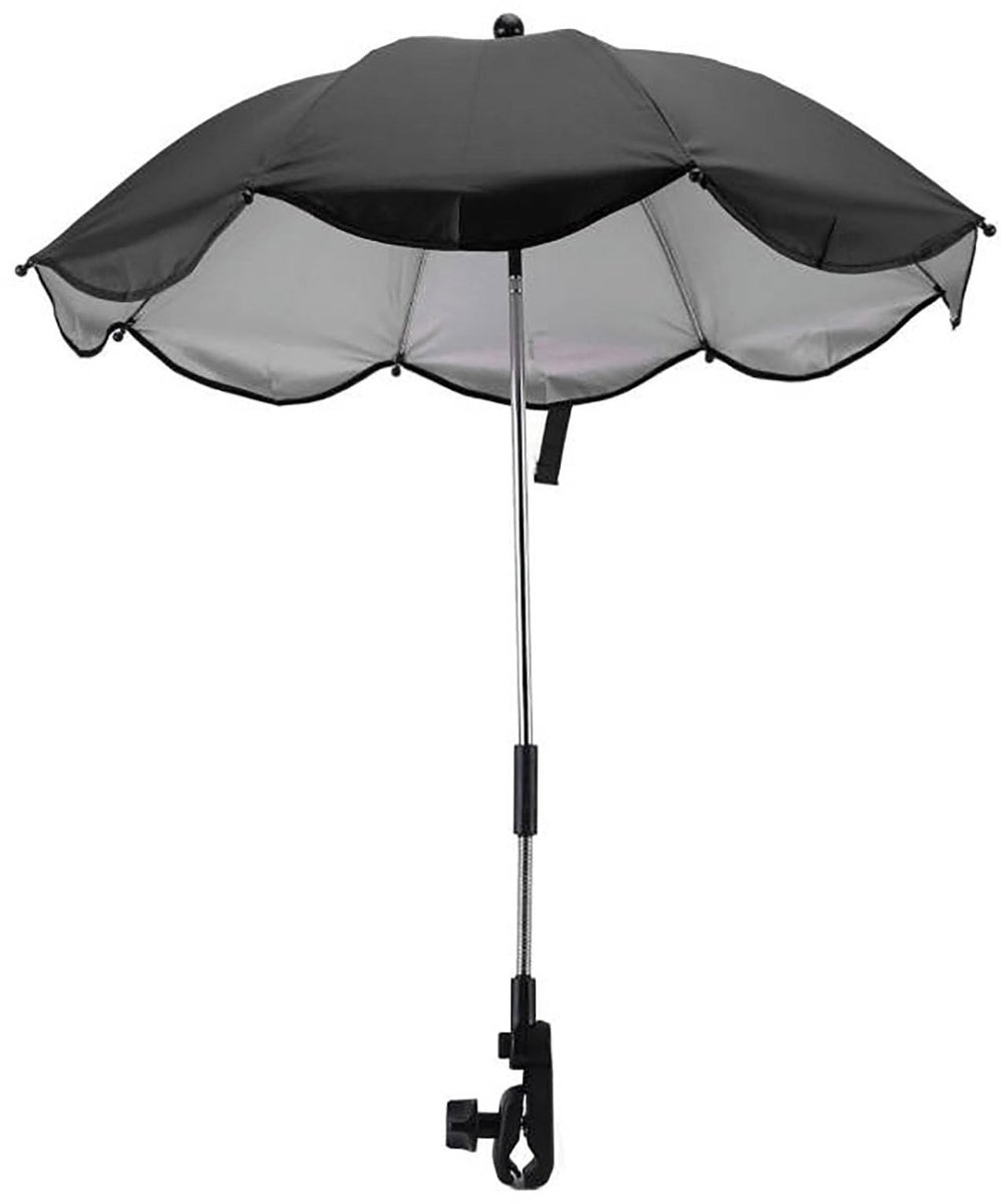 Omgoods- Kinderwagenparasol UV-bescherming - 360 graden verstelbaar - Schokabsorberend materiaal - Universele bevestiging - Groot schaduwoppervlak - Stabiele constructie - Parasol