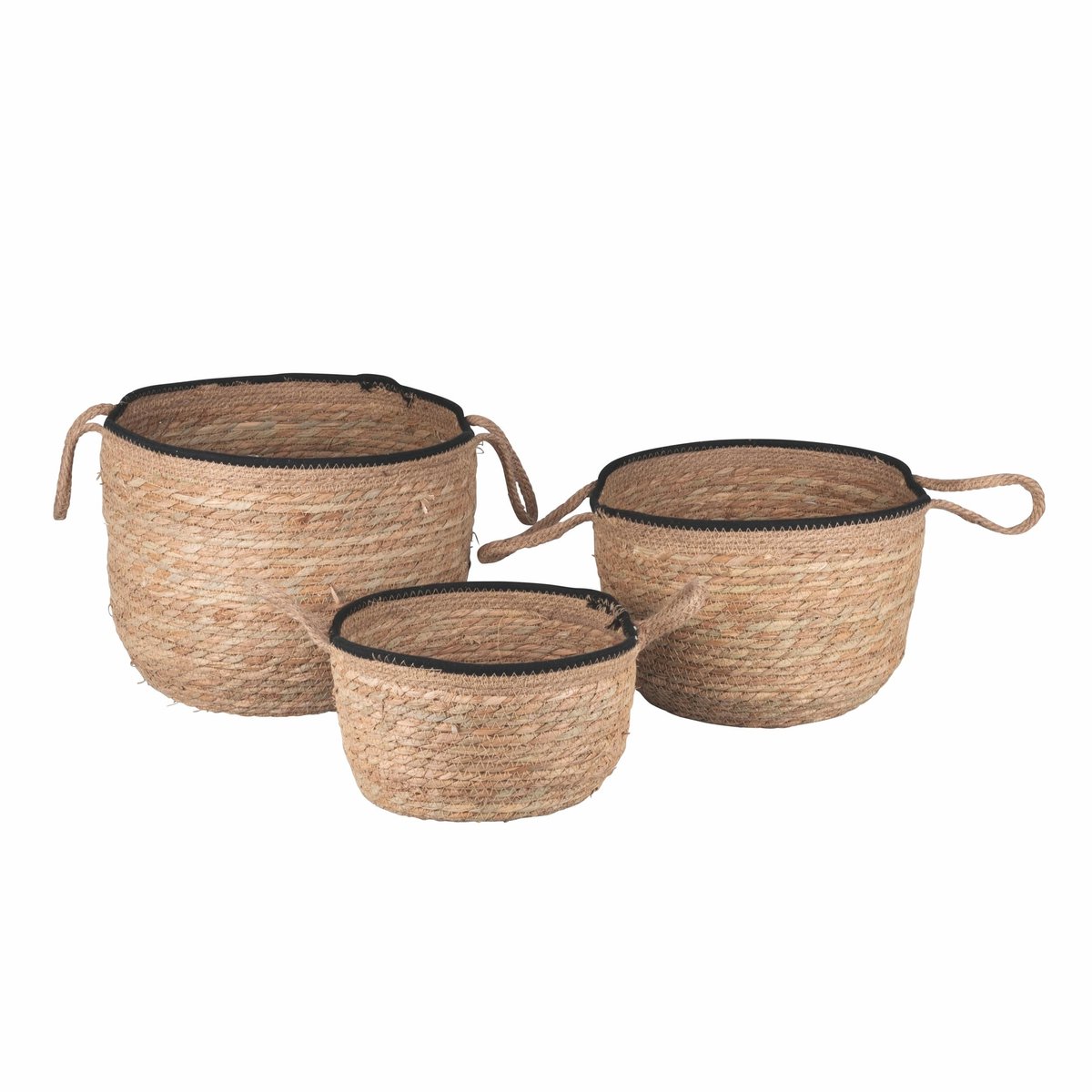Omgoods - Set van 3 Natuurlijke Vezelmanden met Handvatten