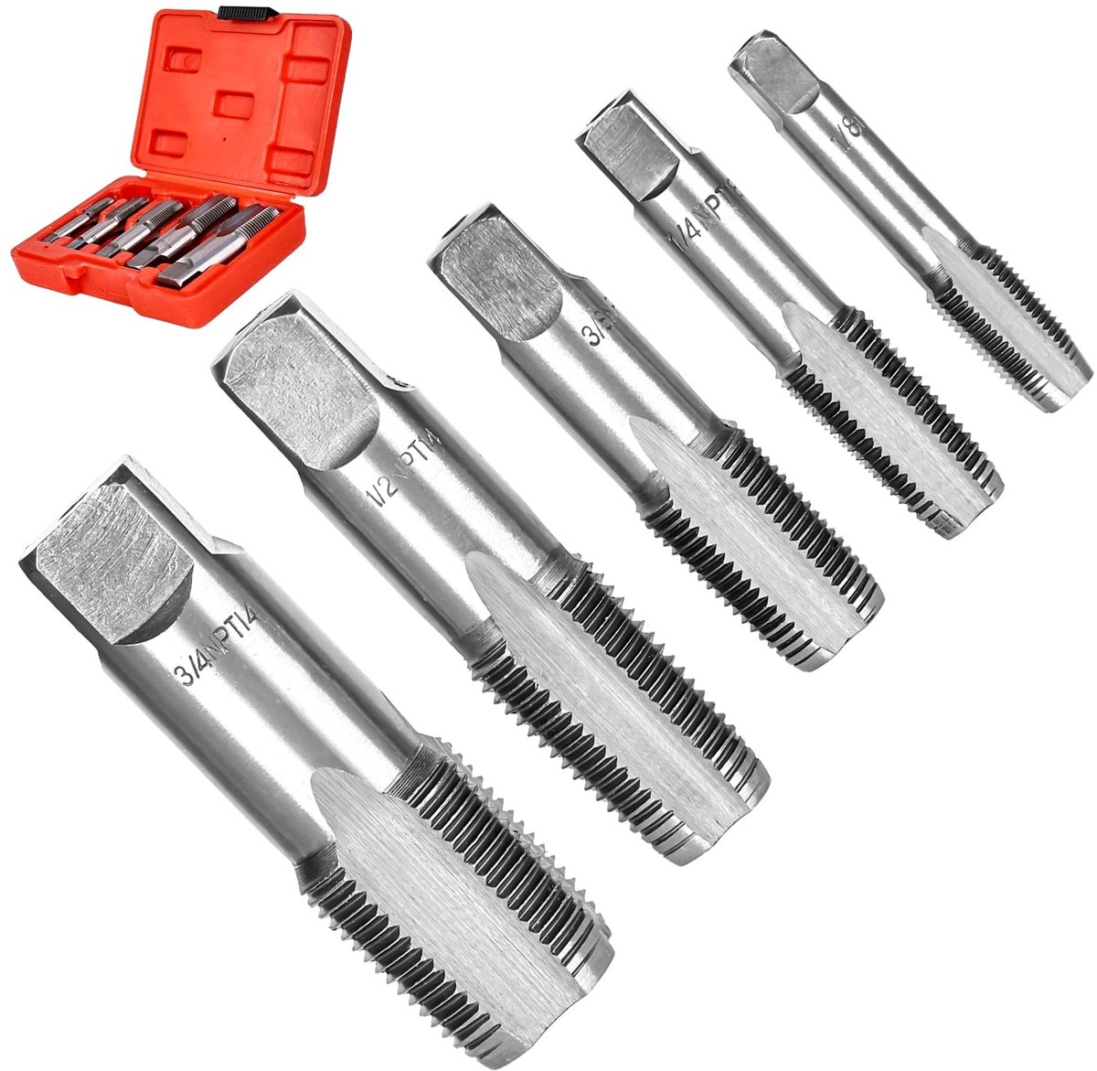 Omgoods - Set van 5 BSP Draadboren van Koolstofstaal