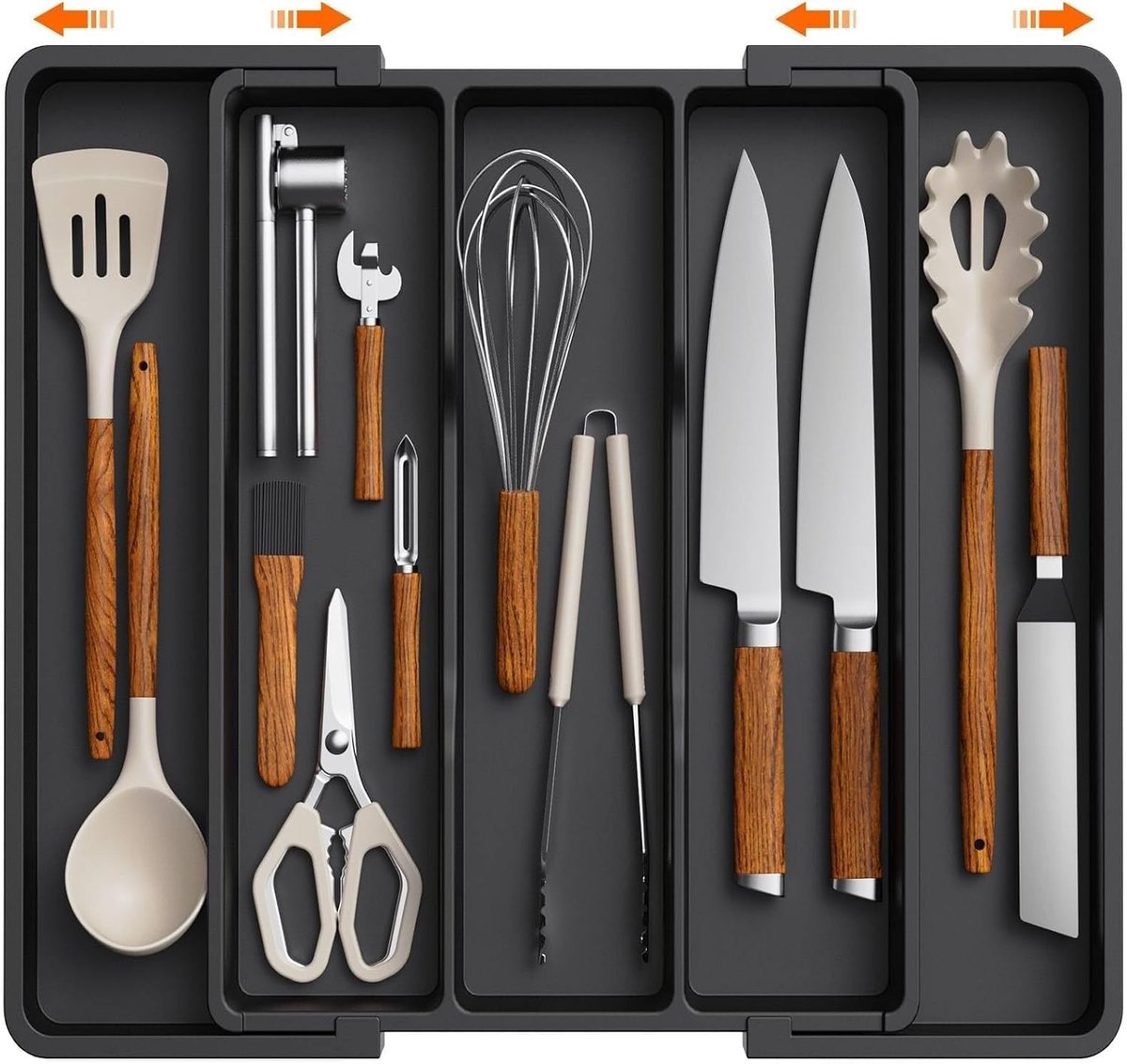 Omgoods - Organizer voor Bestek en Keukenaccessoires in Zwart