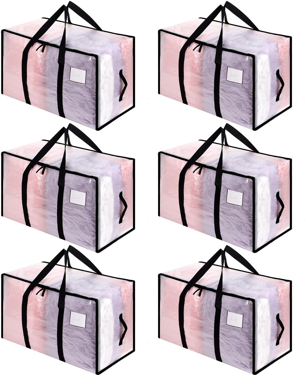 Omgoods - Set van 6 Vouwbare Transparante Opbergdozen met Deksel