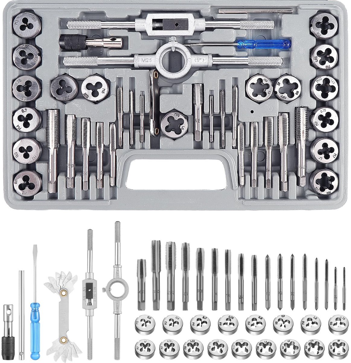 Omgoods - Tap en Draadset 40-Delig M3-M12 - Inclusief Tapwrench Accessoires