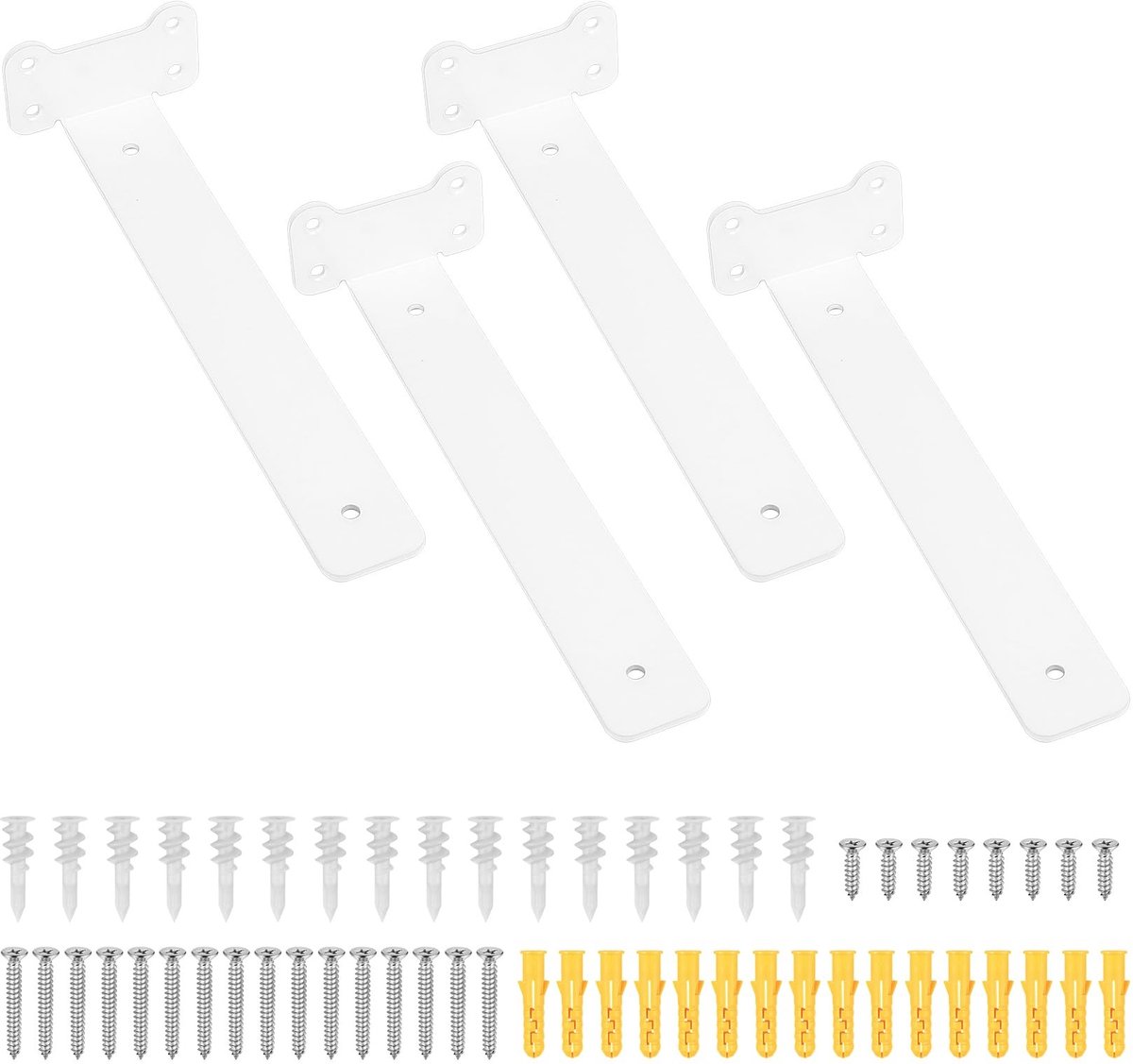 Omgoods - Set van 4 Wandsteunen voor Planken, 260mm, Hoogwaardige Staal