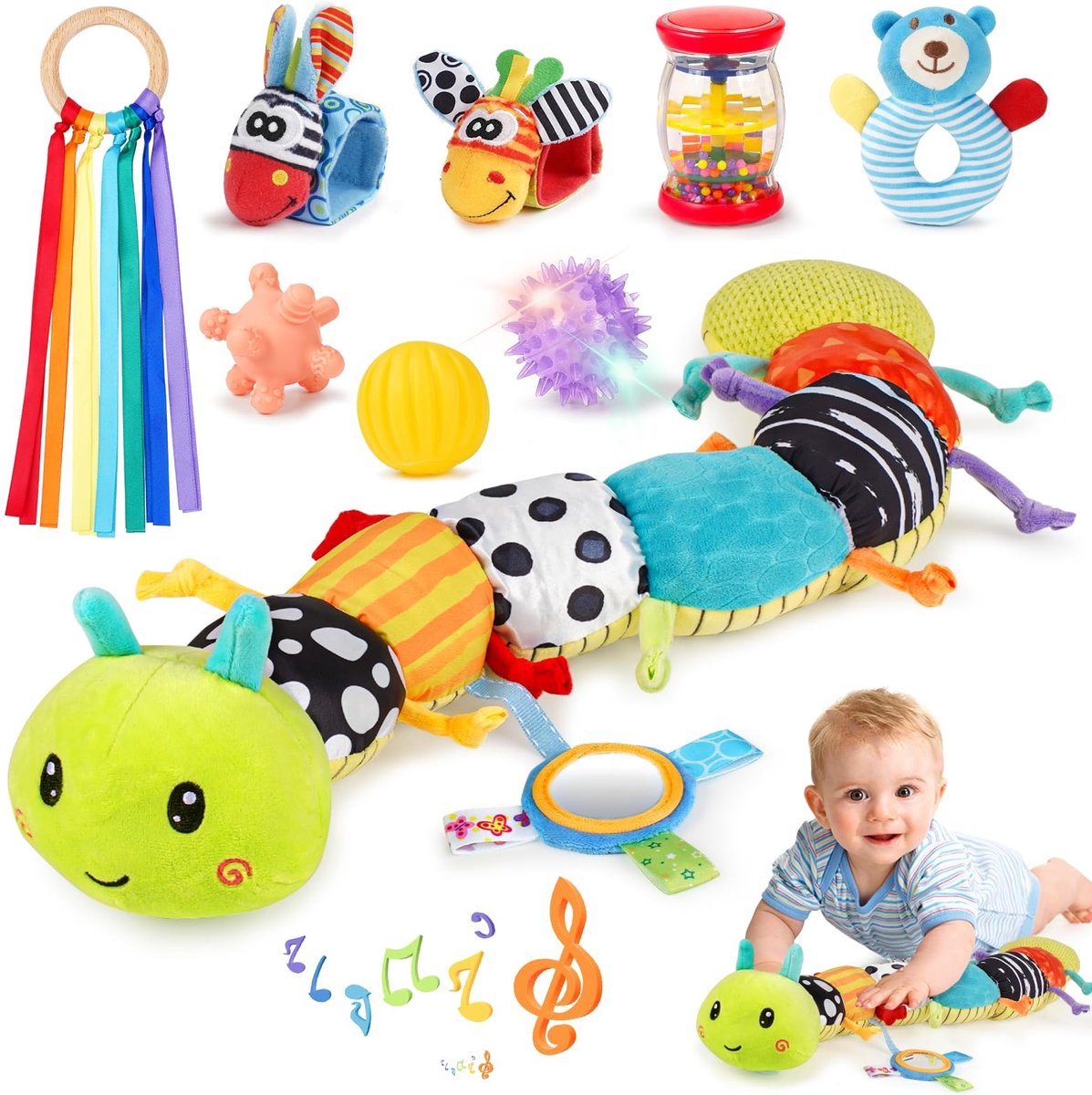 Omgoods - Set van 10 Baby Sensory Speelgoed voor Nieuwgeborenen