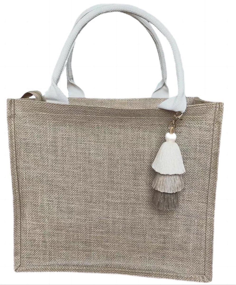 Omgoods - Jute Tas met Rits en Waterdichte Binnenvoering