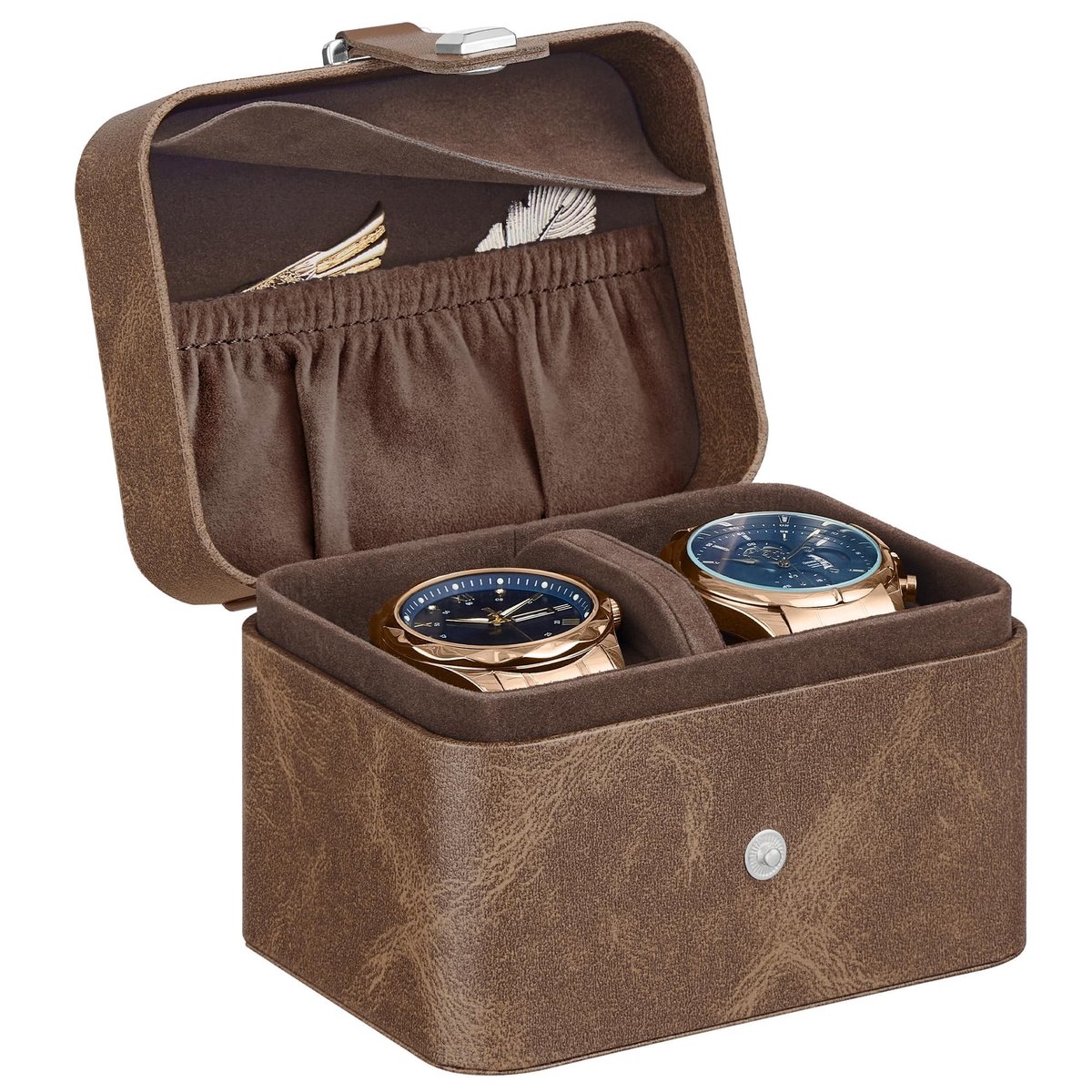 Omgoods - Horloge Doos met 2 Compartimenten en Luxe Uiterlijk
