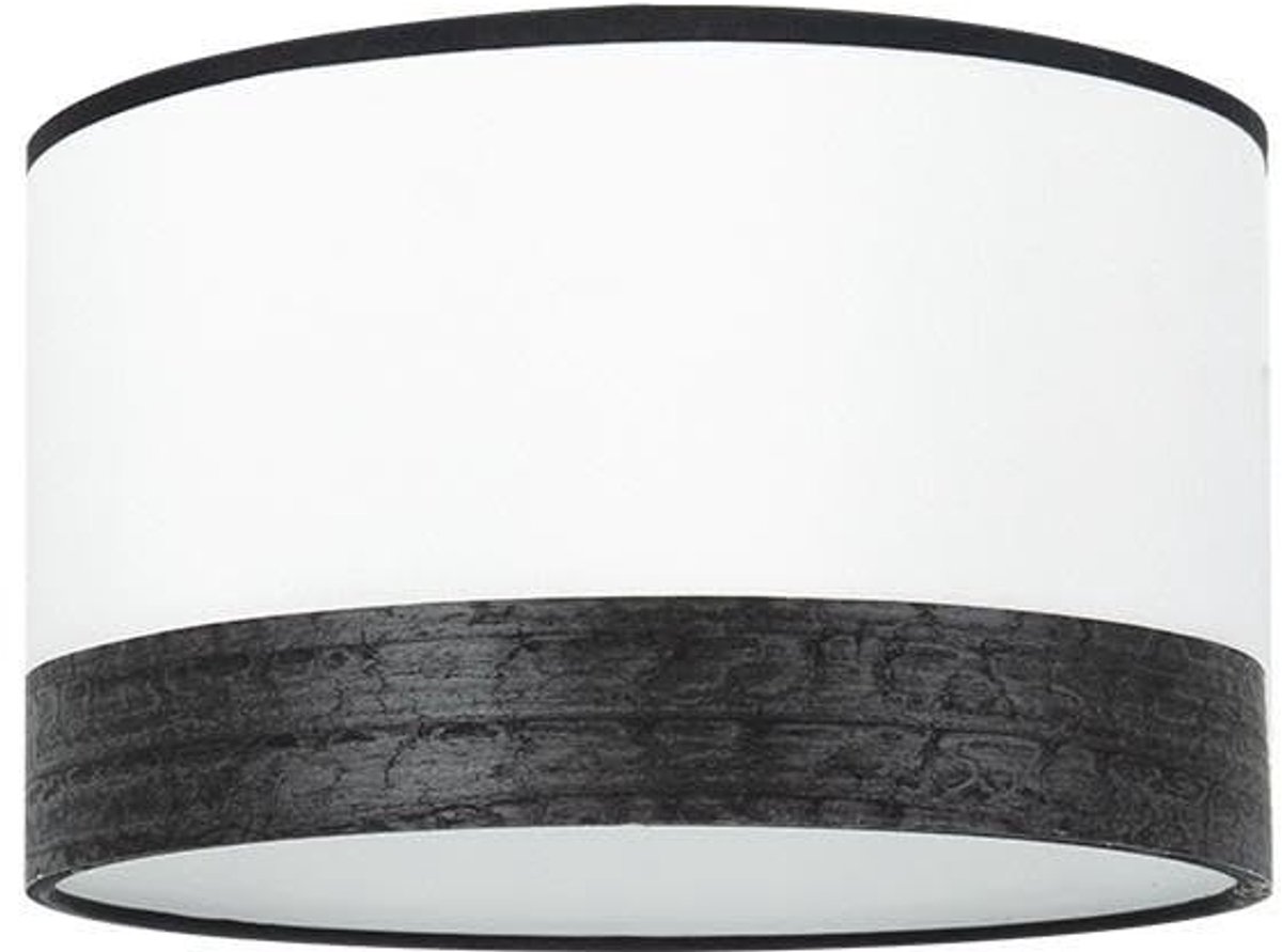 Omgoods - Wit en Houten Lampenkap voor Staande Lamp, 40 x 40 x 20 cm