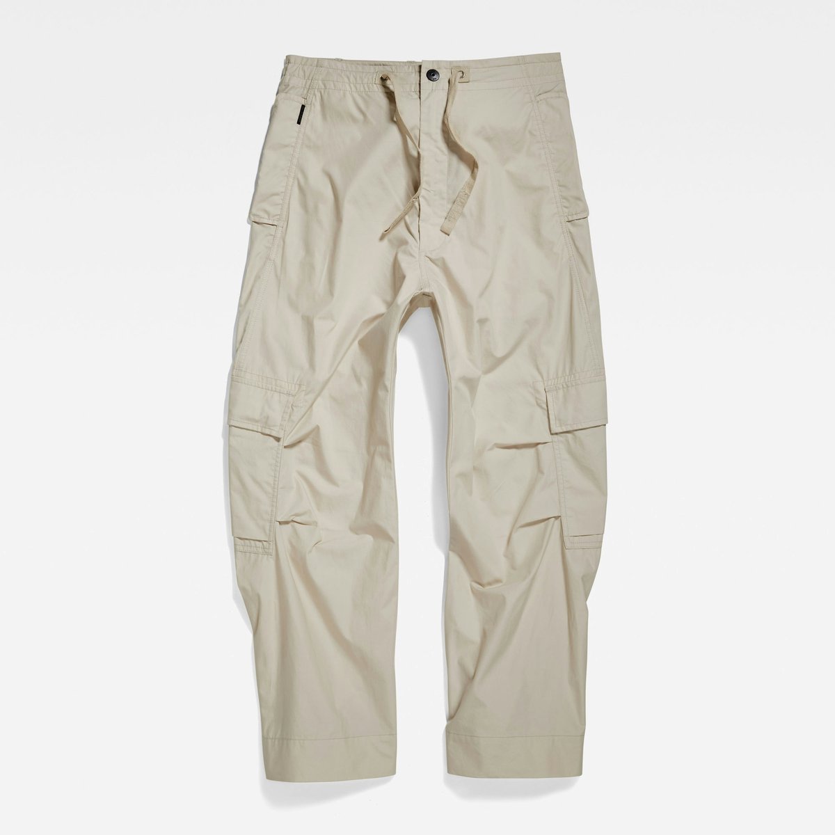 Dames Cargo Broek met Wijde Pijpen en Hoge Taille Beige