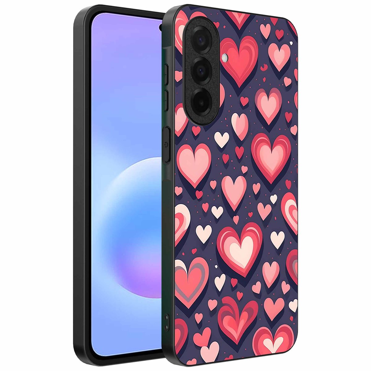 Geschikt voor Samsung Galaxy A57 Telefoonhoesje met Hartjes Opdruk - TPU Backcover Case With Heart Design - Smartphonica geschikt voor Samsung Galaxy A57