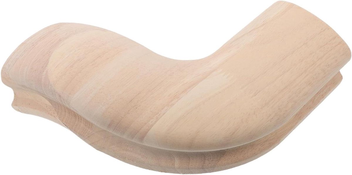 Trapleuning Hoekverbinder - Leuningbocht Hout - Trap Renoveren - Massief Rubberwood - 19 x 18 cm - Beige