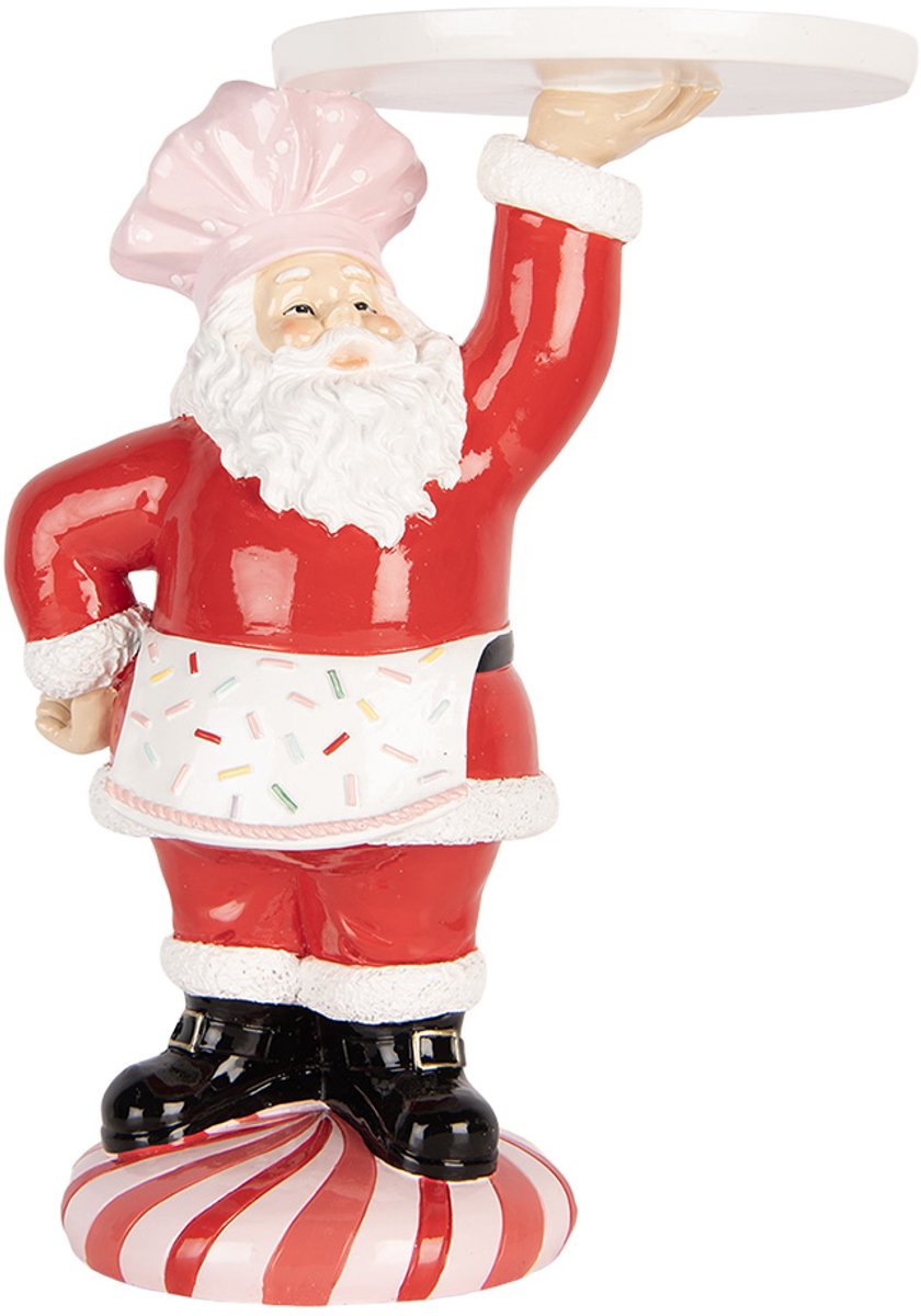 Clayre & Eef Kerstdecoratie Beeld Kerstman 21x14x27 cm Rood Kunststof