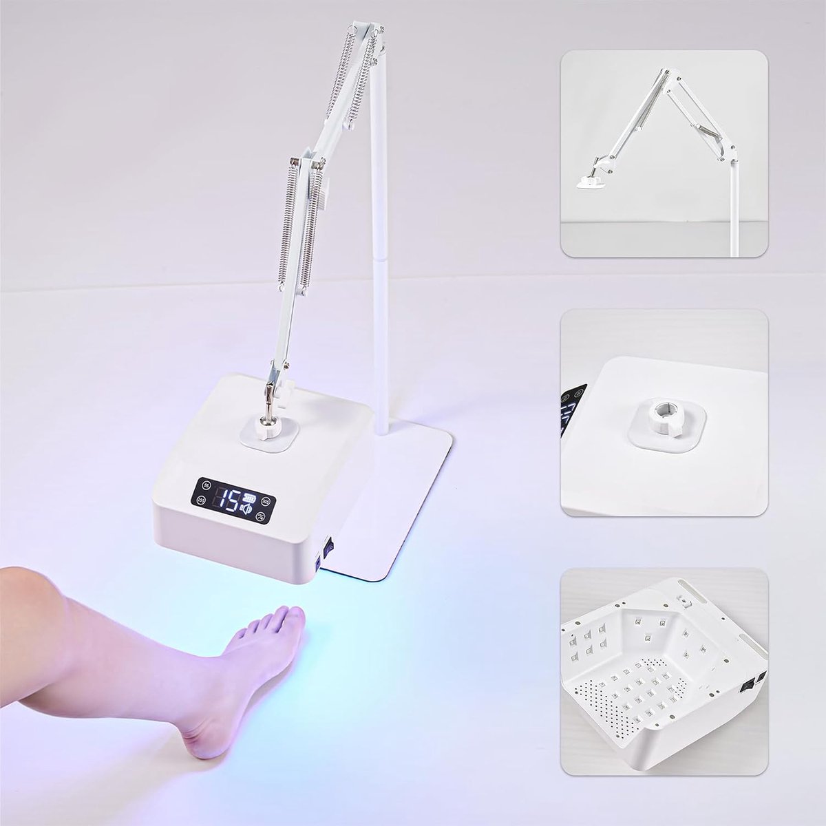 78 W, hangende pedicure-lamp, draadloze uv-lamp voor voeten, led-nagellamp op arm, draadloze vloerlamp voor het uitharden van gelnagellak