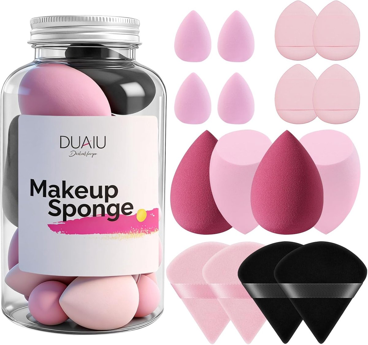 Makeup Spons 16 stuks - Natuurlijke latexvrije materialen - Ultra zacht en soepel - Voor perfecte huidverzorging - ShopVlot