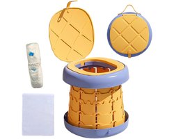 Opvouwbaar Kinderpotje - Reispotje Kinderen - Zindelijkheidstraining Onderweg - Antislip Bodem - Tot 80 kg - Geel
