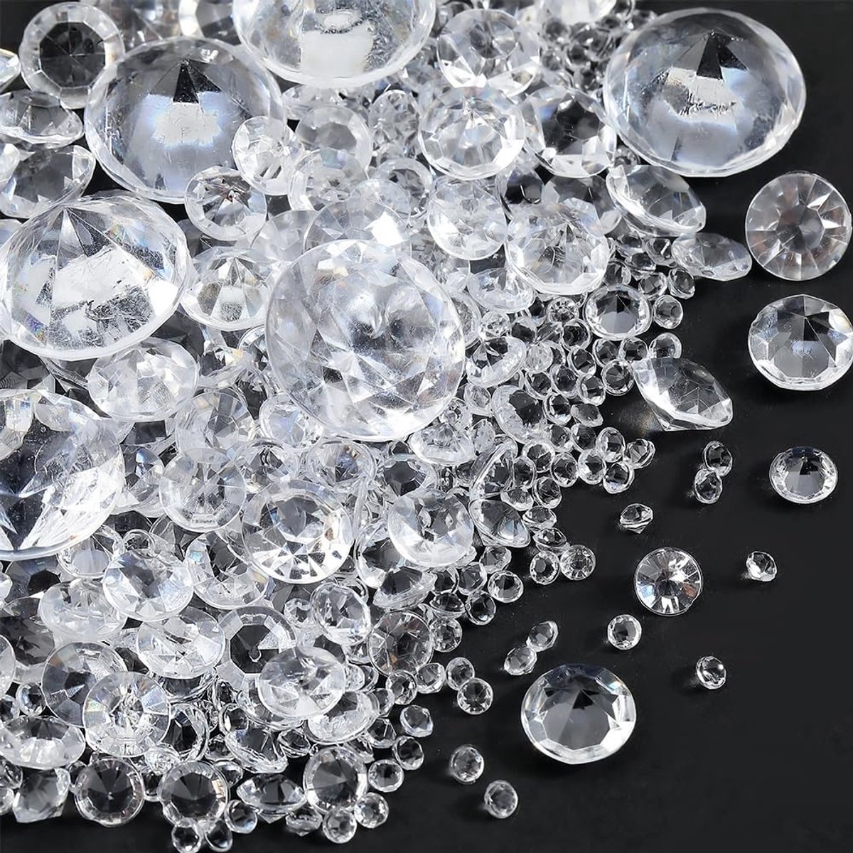 1100 stuks 5 maten acryl ijs rock kristallen vaas vuller heldere strass faux diamanten gefacetteerde kristallen tafel scatters vaas vullers voor tafel confetti bruiloft kerstfeest decor kunst