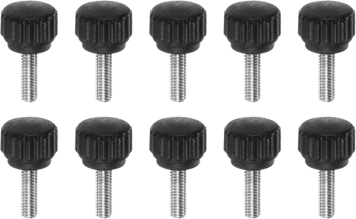 10 stuks Rändelschroeven M4 x 12 mm vleugelschroeven met draad, roestvrij staal 304 knevelschroef 13 mm rond klemschroef stergreepschroef klemhendel duimschroef voor meubels machine